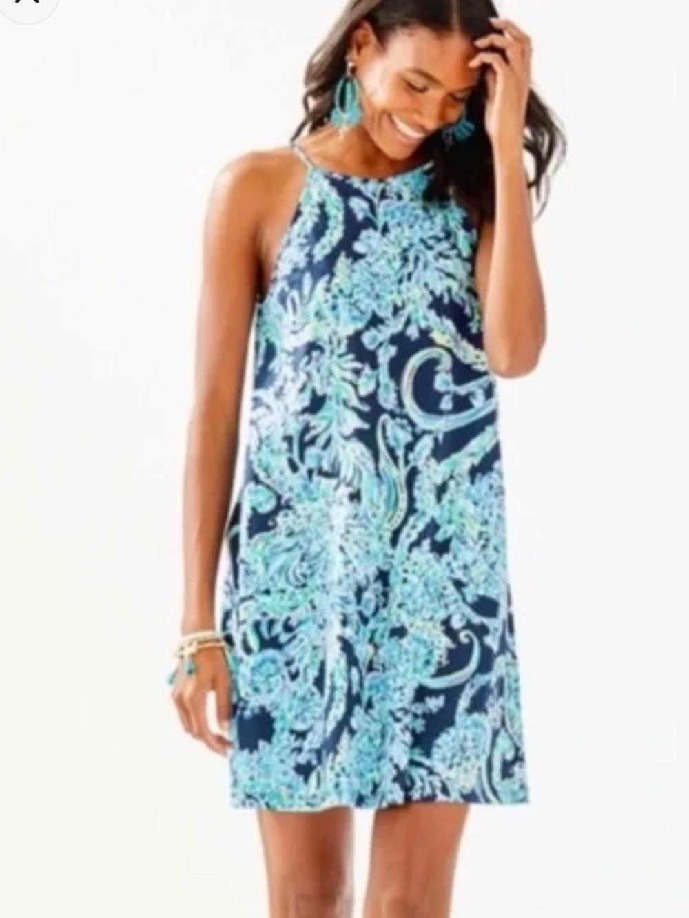 Lilly Pulitzer Margot Swing Dress in the High Tide Navy Scuba Doo print